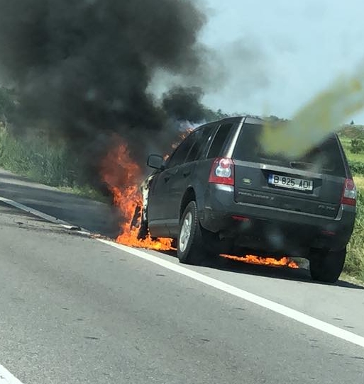 Bolid în flăcări pe A1!