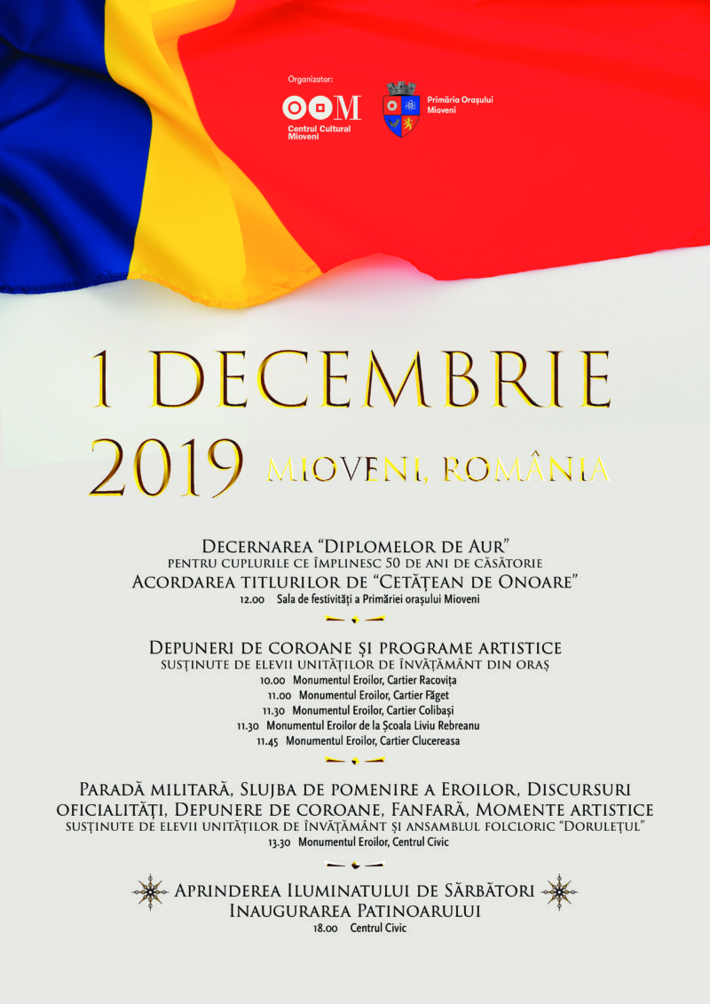 Pe 1 decembrie, program special la Mioveni!