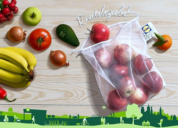 LIDL introduce în toate magazinele săculeții reutilizabili pentru cântărirea și transportul fructelor și legumelor