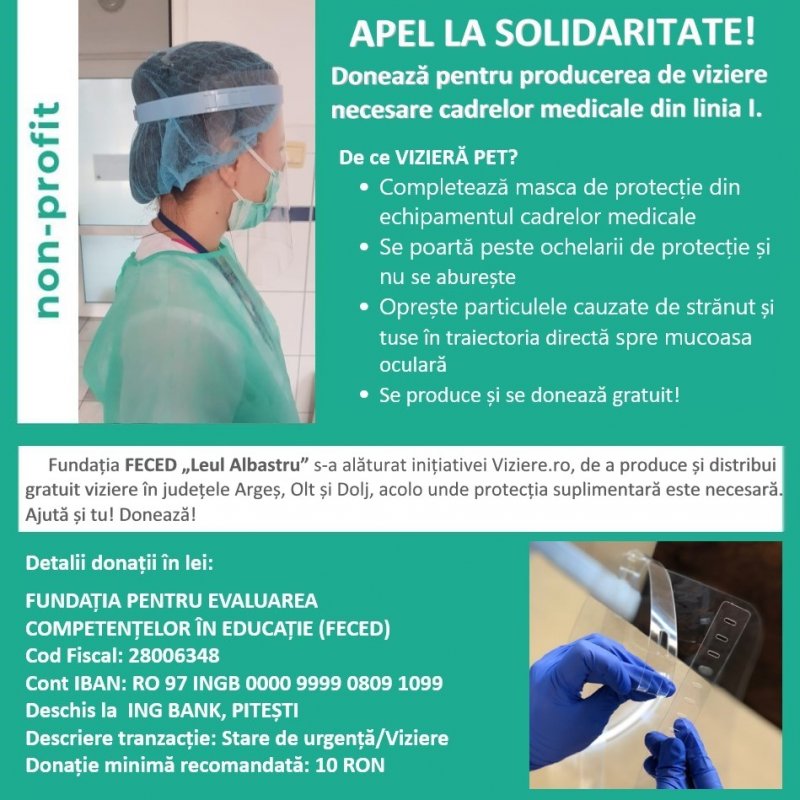 Fiți alături de noi pentru a oferi o mână de ajutor cadrelor medicale din prima linie în lupta împotriva pandemiei de coronavirus!
