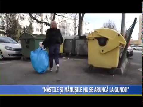 Măștile de protecție pentru față și mănușile se vor arunca în recipienții special destinați