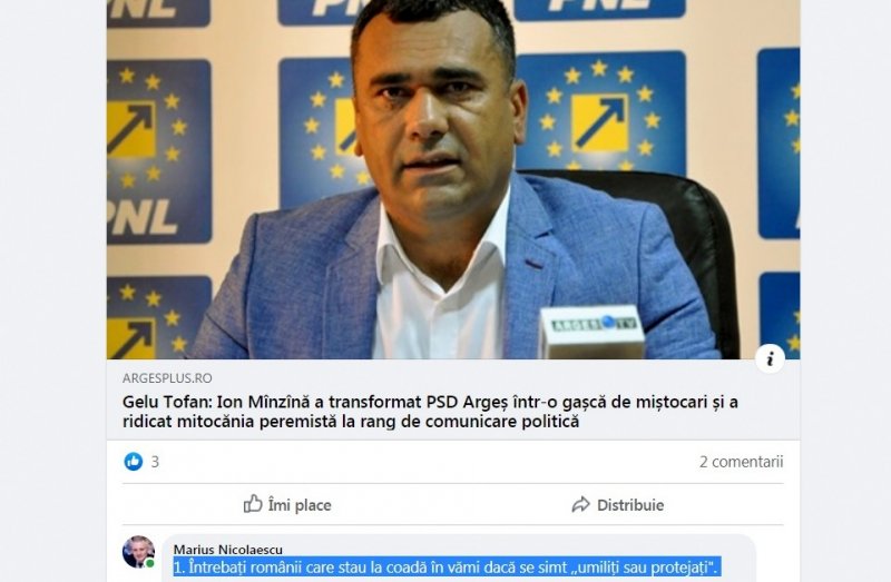 Dacă Mânzână, elegant nu răspunde la provocări, Nicolaescu a scos în față politrucul PNL din CJ Argeș!