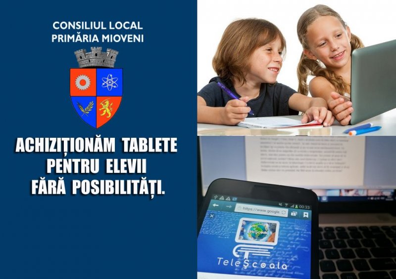 Elevii din Mioveni primesc tablete achiziționate de autoritățile locale