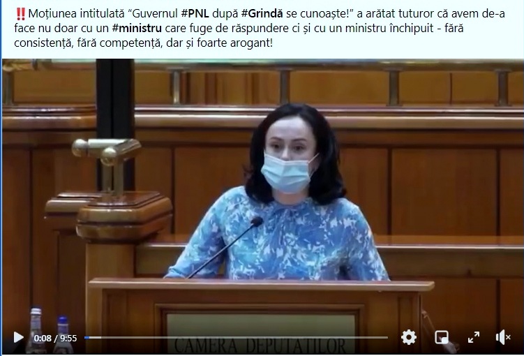 Deputatul Simona Bucura Oprescu drept la țintă în plenul Camerei Deputaților