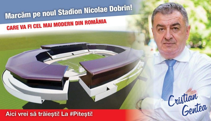 Cristian Gentea: “Noul stadion al Piteştiului va fi o bijuterie în palmaresul arenelor naţionale”