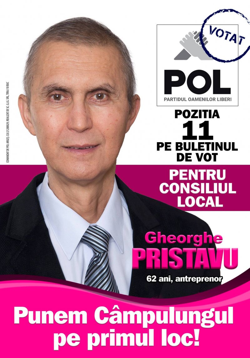 Un POL- Gheorghe Pristavu: Sunt acum în fața voastră cu acest mesaj-angajament: „SĂ PUNEM CÂMPULUNGUL PE PRIMUL LOC!”