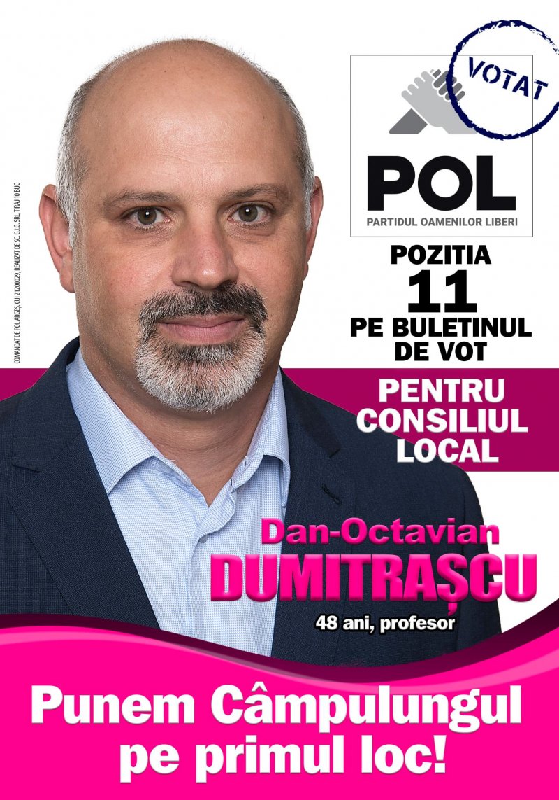 Un POL – Octavian Dumitrașcu: Pe listele #POL puteți regăsi oameni de valoare, care au dovedit că SE POATE și în Câmpulung