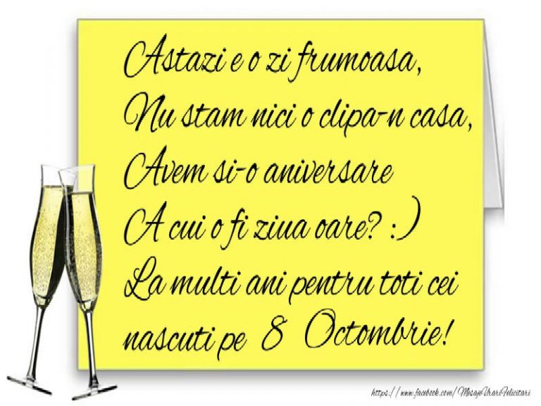 LA MULȚI ANI! 8 Octombrie – Personalitatea zilei tale de naștere!