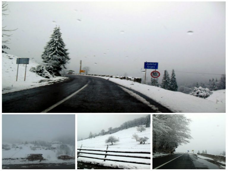 Se circulă în condiţii de iarnă! Zăpadă de 3 cm!