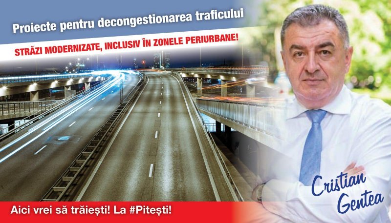 Cristian Gentea: “Decongestionarea traficului în Piteşti, printre principalele mele priorităţi”