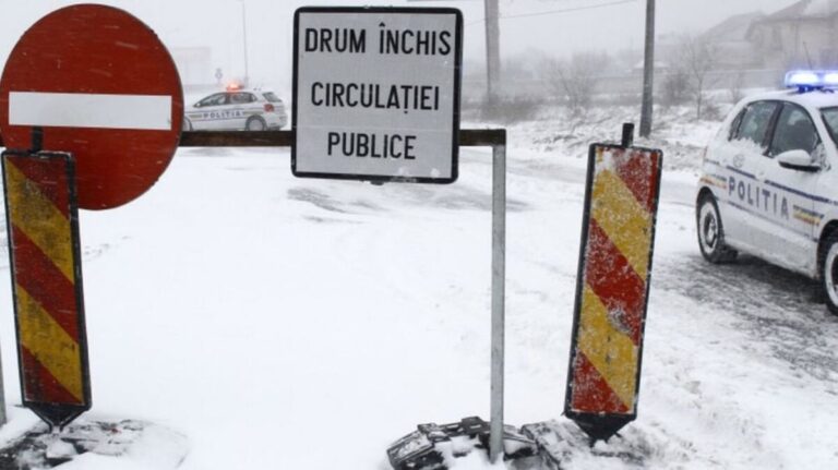 Drumuri închise. Ger năpraznic. Șoferi blocați în trafic Drumuri închise. Ger năpraznic. Șoferi blocați în trafic