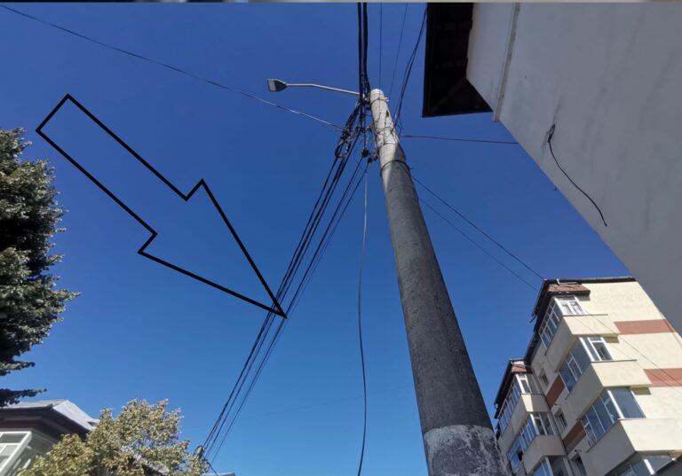 Câmpulung Muscel e tare încâlcit. Mățăraiele de pe stâlpii de electricitate au luat-o la vale. Pericol public
