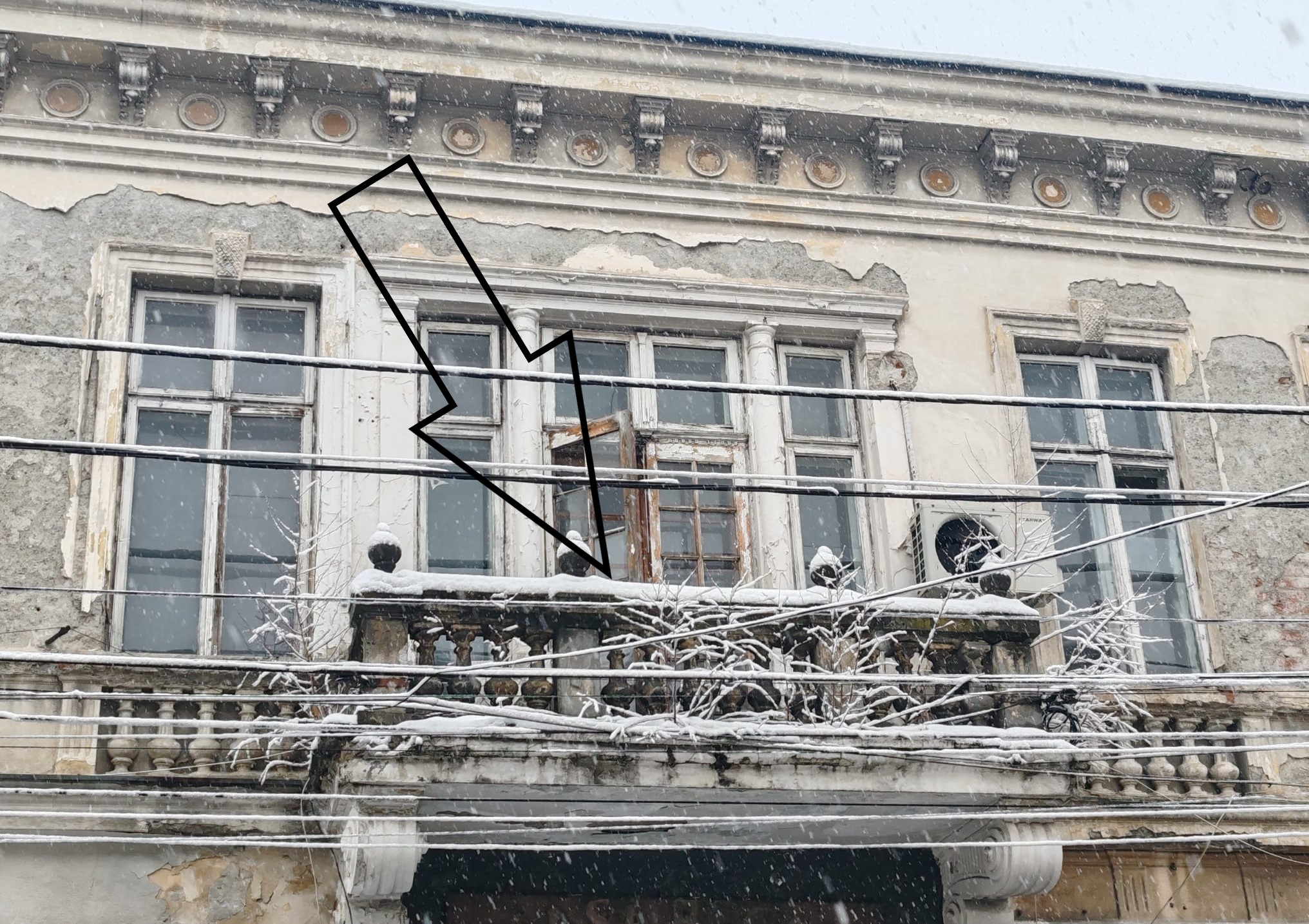 Natura a pus stăpânire pe Hotelul Regal. Copăcei plini de zăpadă la balcon. Nu sunt singurii. Imaginile sunt inedite peste tot. Un nou loc cu atracție turistică. Să ne afle cei din Booking.com.